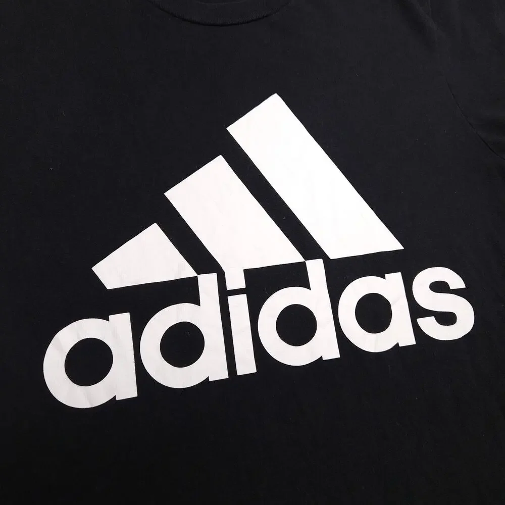 Adidas Casual Crew Neck Short Sleeve Graphic T Shirt Mens Size S Black